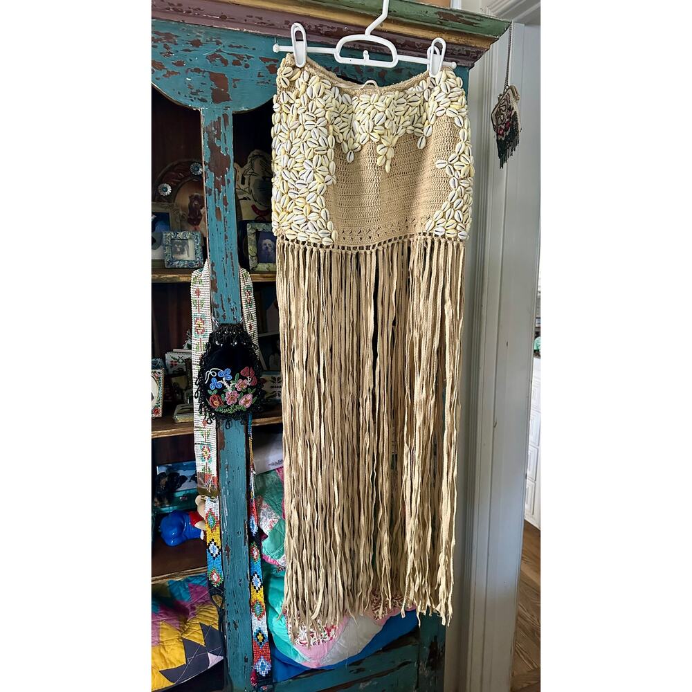 SPELL DESIGNS & THE GYPSY COLLECTIVE VINTAGE HANALEI COWRIE SHELL SKIRT UNICORN